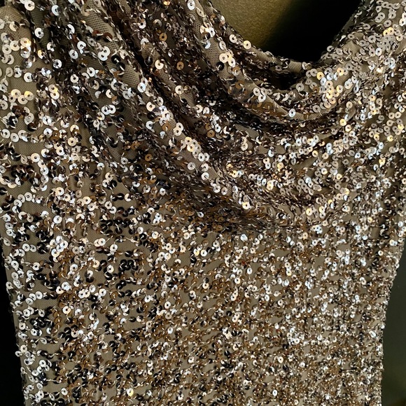 NWT Silver Sequin dress by Cachet - Picture 3 of 3